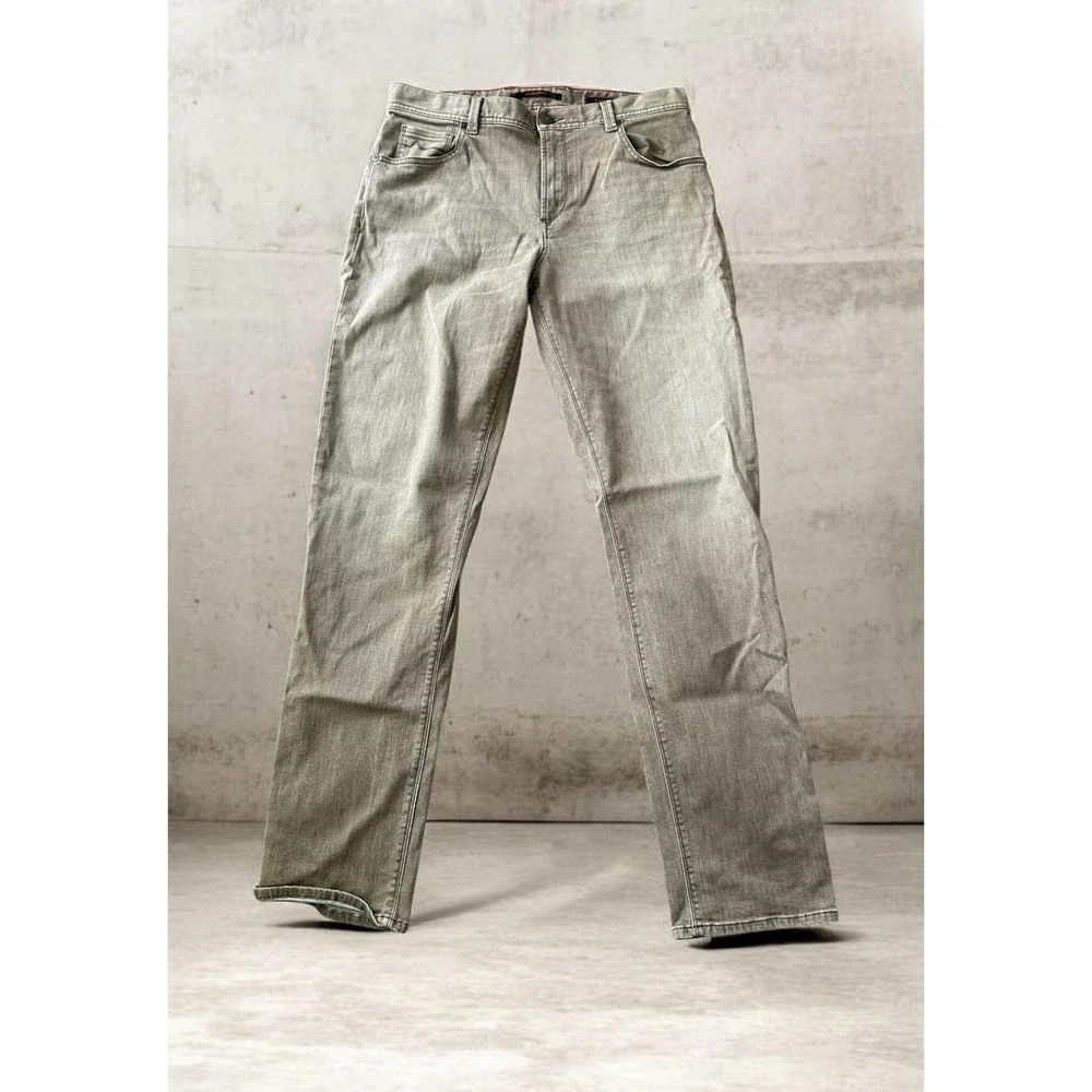 Alberto Modern Fit Brown Stretch Jeans Men 34x34 Luxury Designer Denim